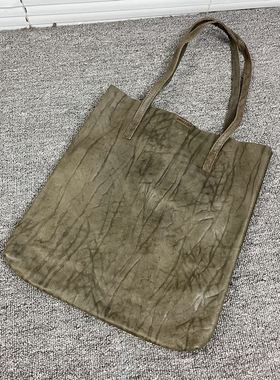 外贸工厂 复古疯马皮托特包真皮大容量手提TOTE包尾货