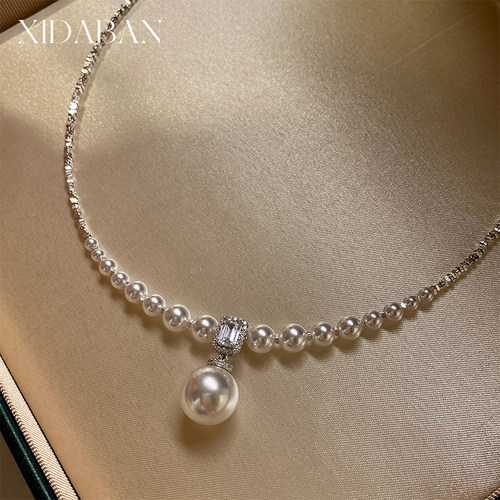 西大班施家珍珠小方糖项链女