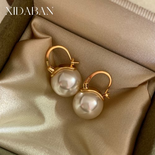 西大班董卿同款施家珍珠耳环女