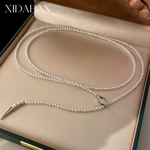 西大班澳白珍珠澳母贝蛇型项链