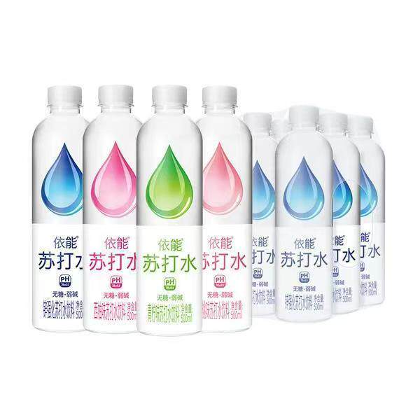 依能锌强化苏打水饮料 青柠味 白桃味 无糖无汽弱碱 500ml*12瓶