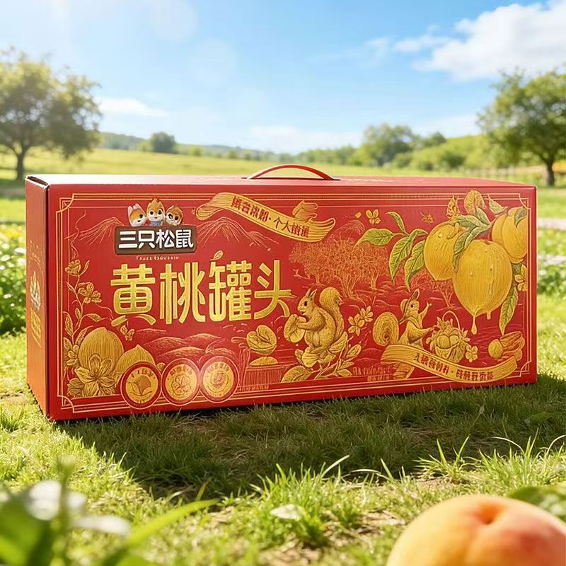 三只松鼠黄桃罐头425g大块黄桃罐头整箱装送礼礼盒