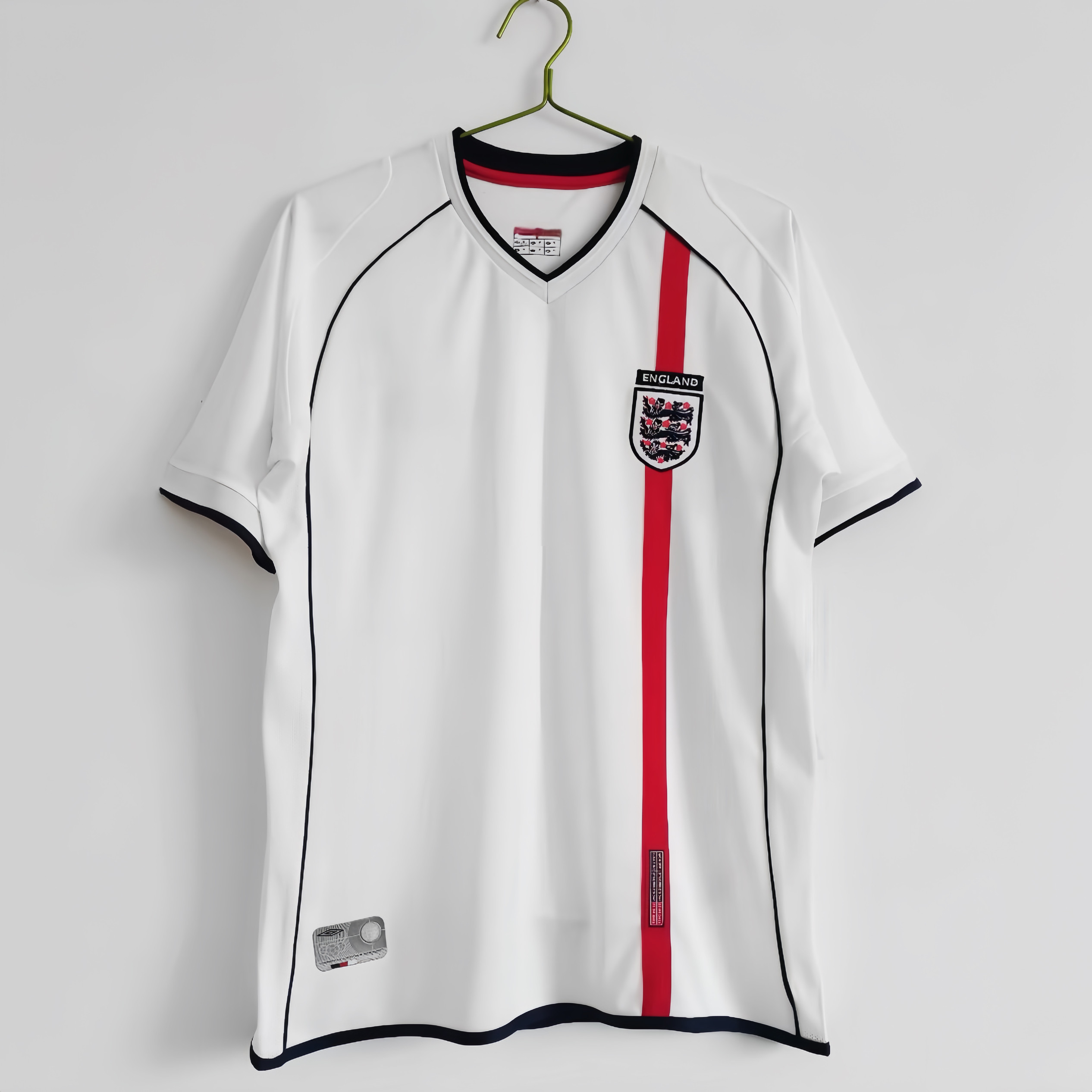 2002英格兰主场球衣复古7号贝克汉姆欧文4杰拉德短袖足球服世界杯