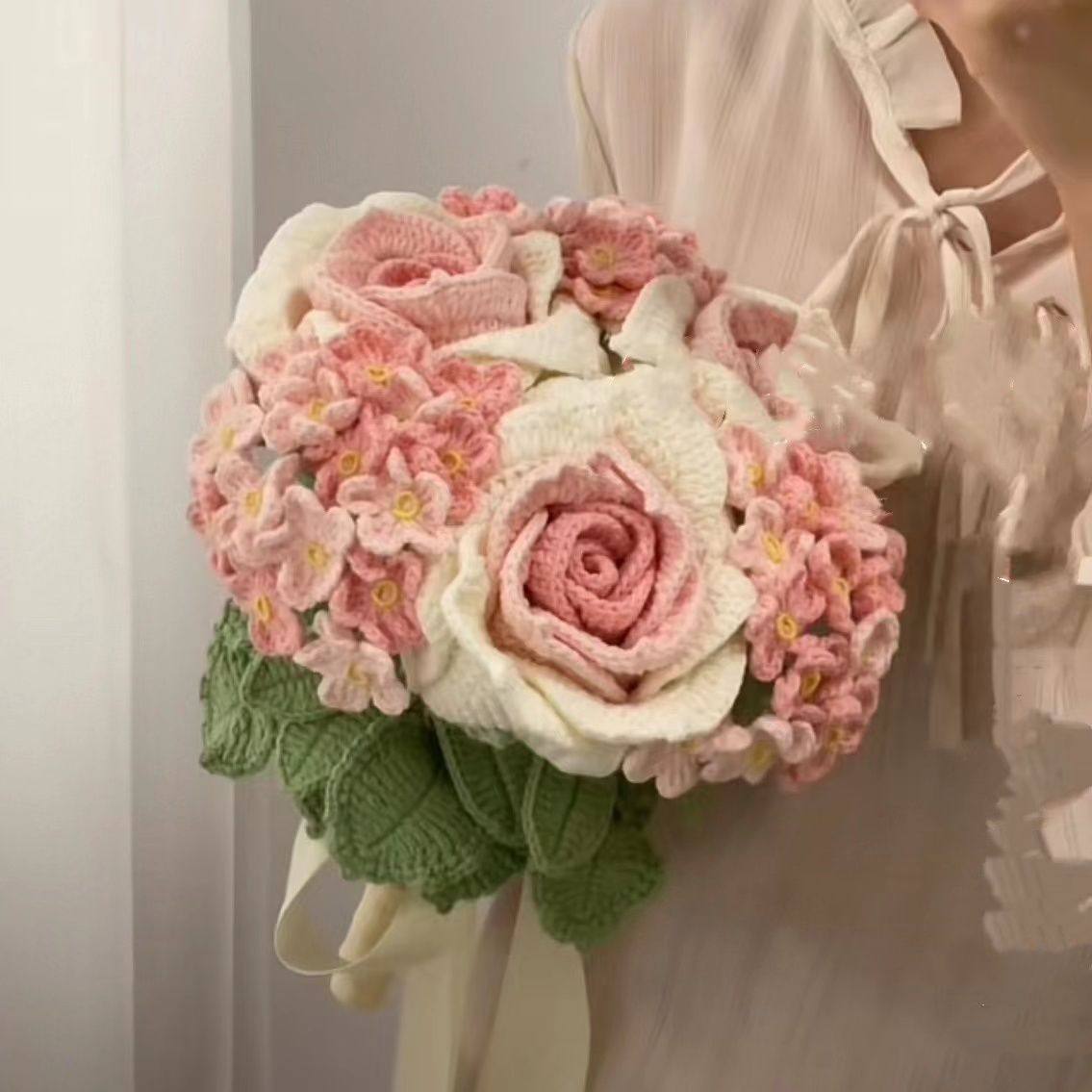 手工编织diy泰国玫瑰花束针织花自制材料包超大玫瑰花情人节礼物,服饰配件/皮带/帽子/围巾,DIY编织材料包,淘宝优惠券,粉丝福利购,淘宝优惠卷