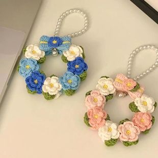 新手初学解闷手工编织diy材料包萌娃娃毛线钩针春日花环车挂礼物
