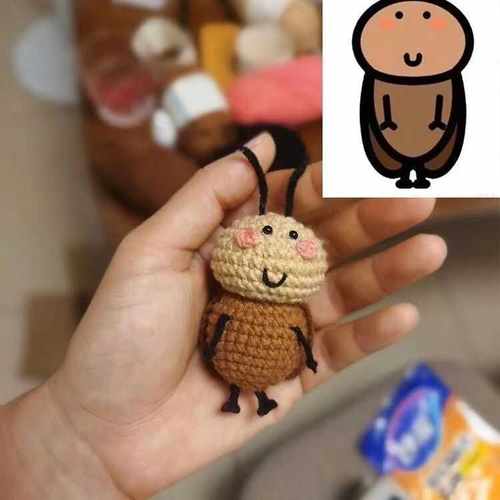 手工diy钩针蟑螂挂件材料