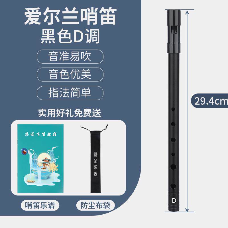 新款爱尔兰哨笛初学者入门演奏6孔c/d调降b/e高合音专业金属直竖