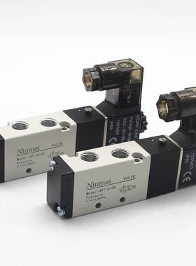 气动电磁阀4V110-06DC24VAC220V二位五通换向阀出线式气阀DC12V