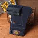 金盾2025新款秋冬新款牛仔裤高腰直筒男士宽松商务休闲加绒弹力裤