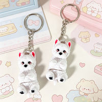 3D printed cute West Highland white keychains, fantasy-themed designs, movable backpacks, pendants, mobile phones, cars, etc thumbnail 5