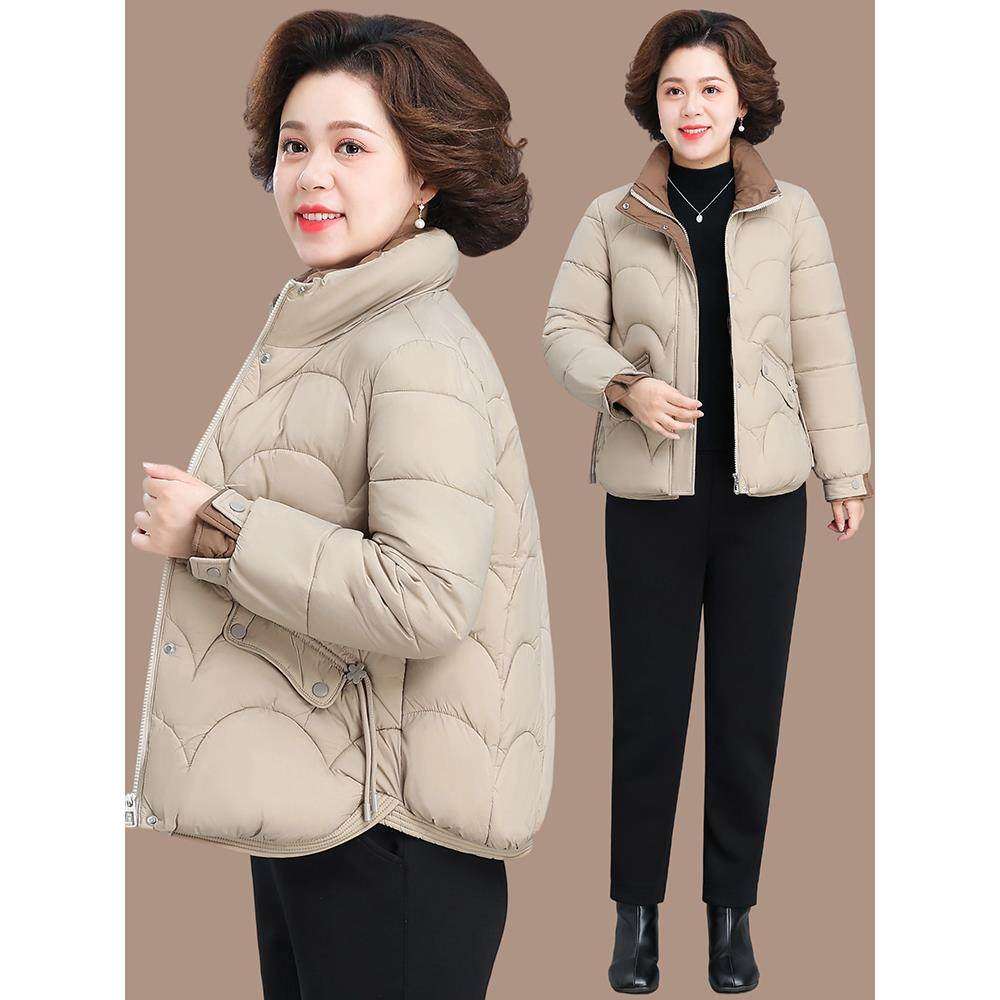 中年妈妈冬装羽绒棉服2025新款洋派中老年女冬季加厚时尚棉衣外套