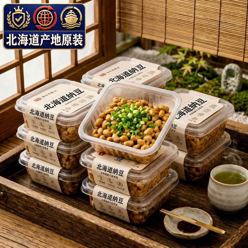 纳豆北海道原装风味旗舰店即食纳豆组合发酵拉丝小粒纳豆