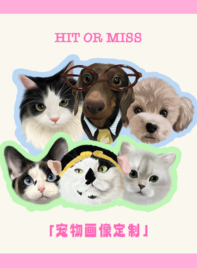 HIT OR MISS宠物画像定制纯手绘猫咪狗狗头像约稿原创电子版