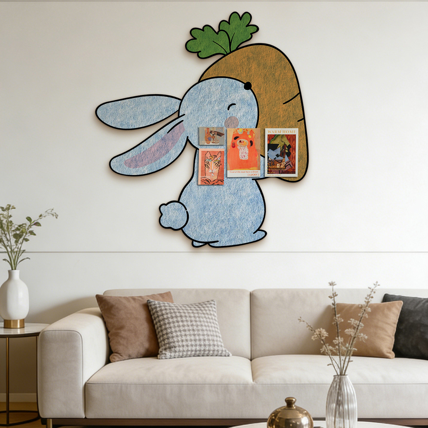 卡通治愈系胡萝卜兔子毛毡墙贴幼儿园作品展示板少女心卧室照片墙,家居饰品,软装墙贴,淘宝优惠券,粉丝福利购,淘宝优惠卷