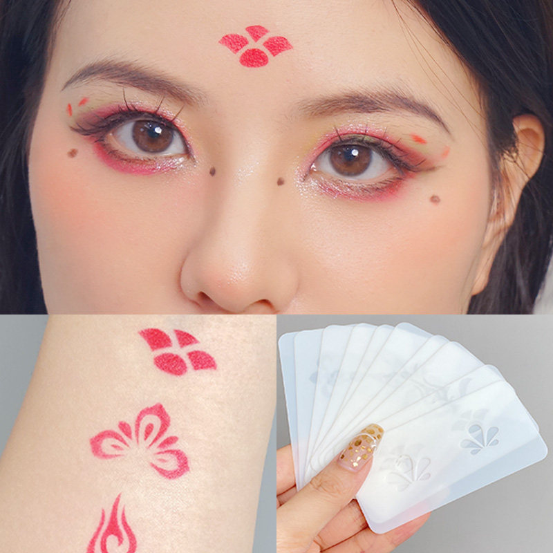 眉心贴印章模板额头花钿贴花舞台妆化妆汉服古风妆容手绘面部彩绘