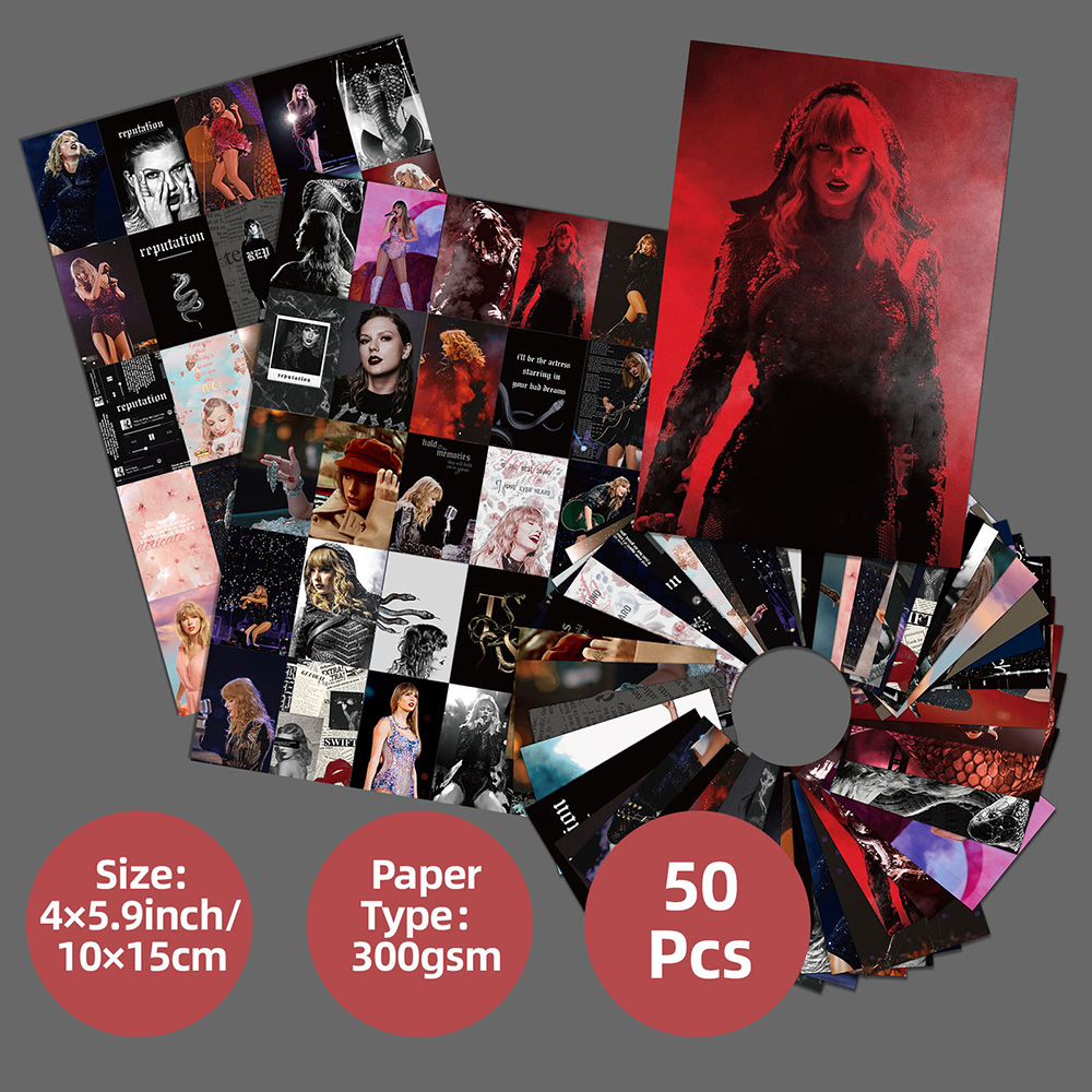 50张霉霉演唱会卡片ins风高颜值小卡片装饰手账素材行李箱贴画