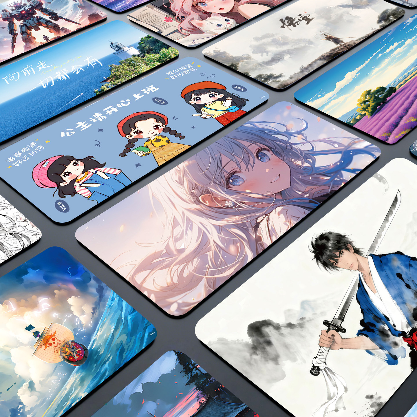 动漫学生橡胶鼠标垫卡通图案游戏可爱防水防油加厚创意办公键盘垫