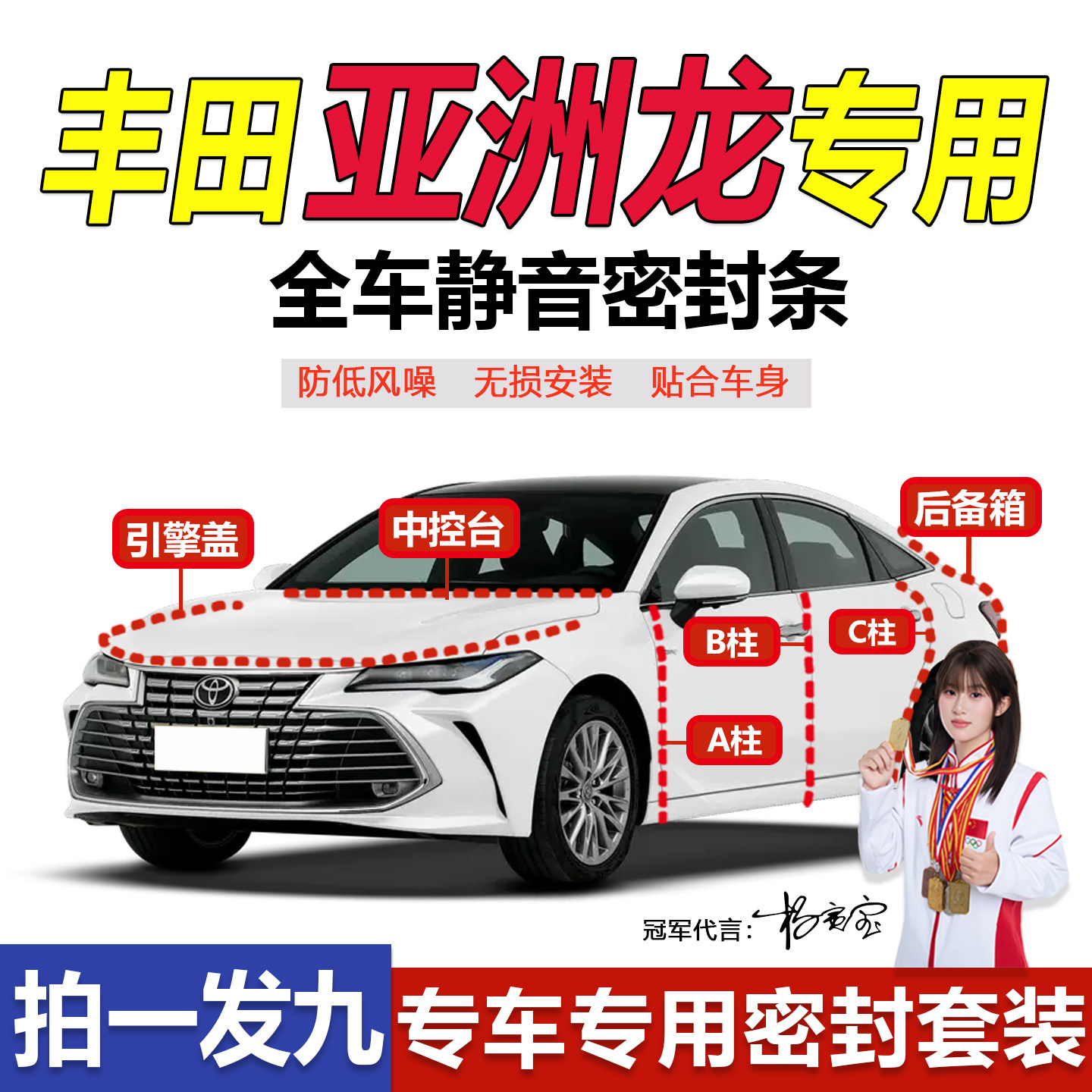 丰田亚洲龙专用汽车A柱BC密封条图片
