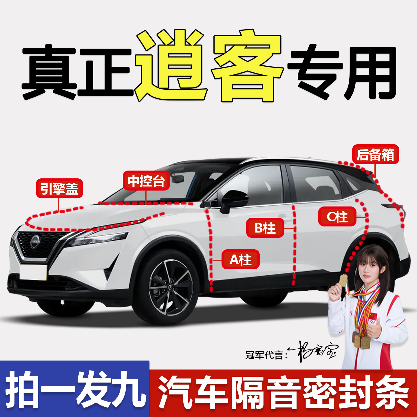 日产逍客经典/荣誉版专用全车ABC柱中控隔音密封条机盖后尾箱防尘