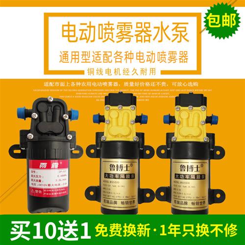 电动喷雾器水泵高压小型12V马达隔膜泵电机农用打药机配件大全