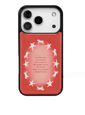 星星小马红色新年马年适用苹果17promax手机壳iphone16pro新款13创意15pro黑边14pro滴胶12电镀银原创防摔