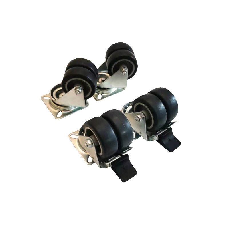 厂促航空储万向滑轮小推车橡胶轮子静音带刹车带刹车静音转向定i.