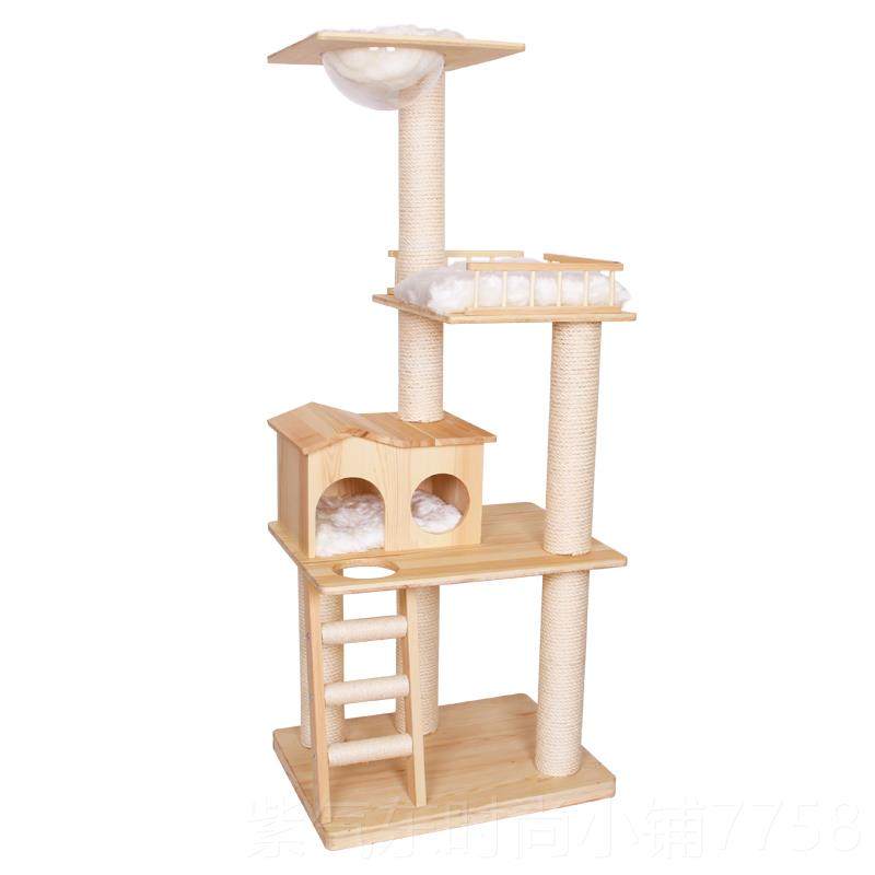 高档catry凯瑞猫爬架全木猫进体口松木猫窝猫实树一猫跳台猫别架