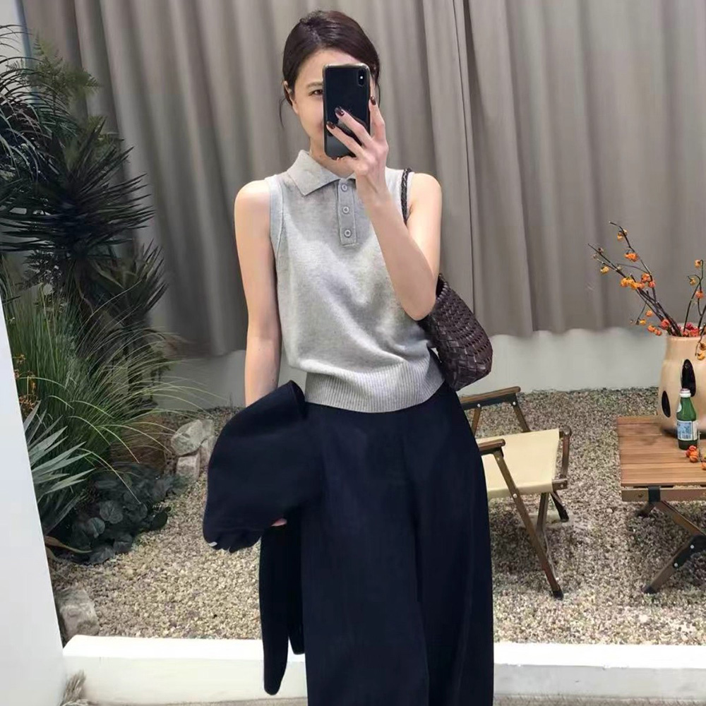 韩系灰色条纹假两件长袖针织衫女春秋撞色拼接披肩一字领露肩上衣