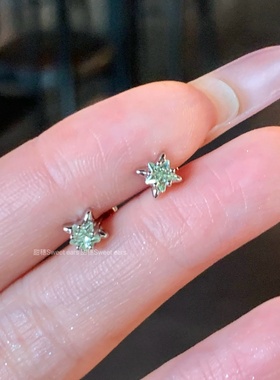 绿色小星星耳骨钉小巧精致迷你医用钛钢养耳洞耳钉睡觉免摘耳蜗钉