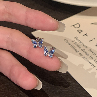 医用钛钢防过敏静谧蓝锆石耳骨钉