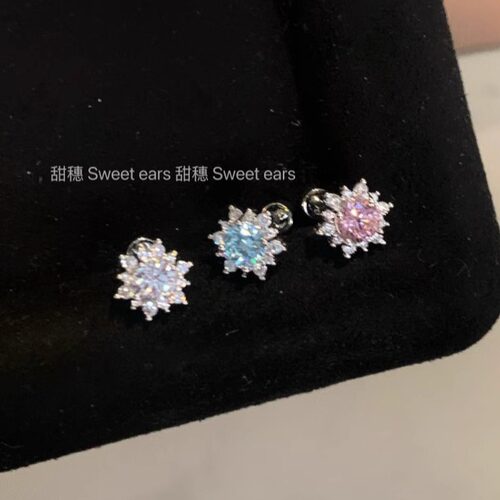 睡觉免摘高级感爆闪雪花耳骨钉