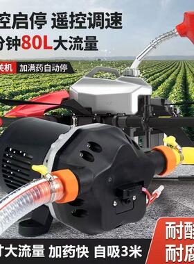 80L加药泵耐腐蚀酸碱自吸隔膜泵12V24V加药神器化工泵灌溉抽水泵