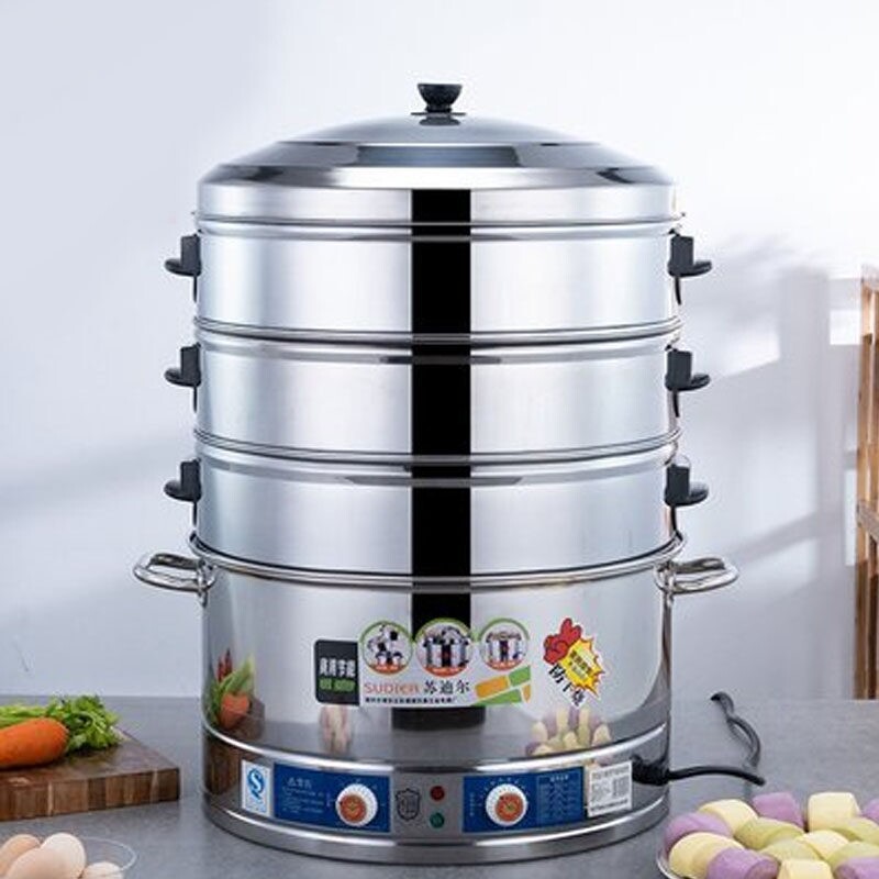 电蒸锅多功能家用三层自动电蒸笼商用大容量超大多层40蒸馒头蒸锅