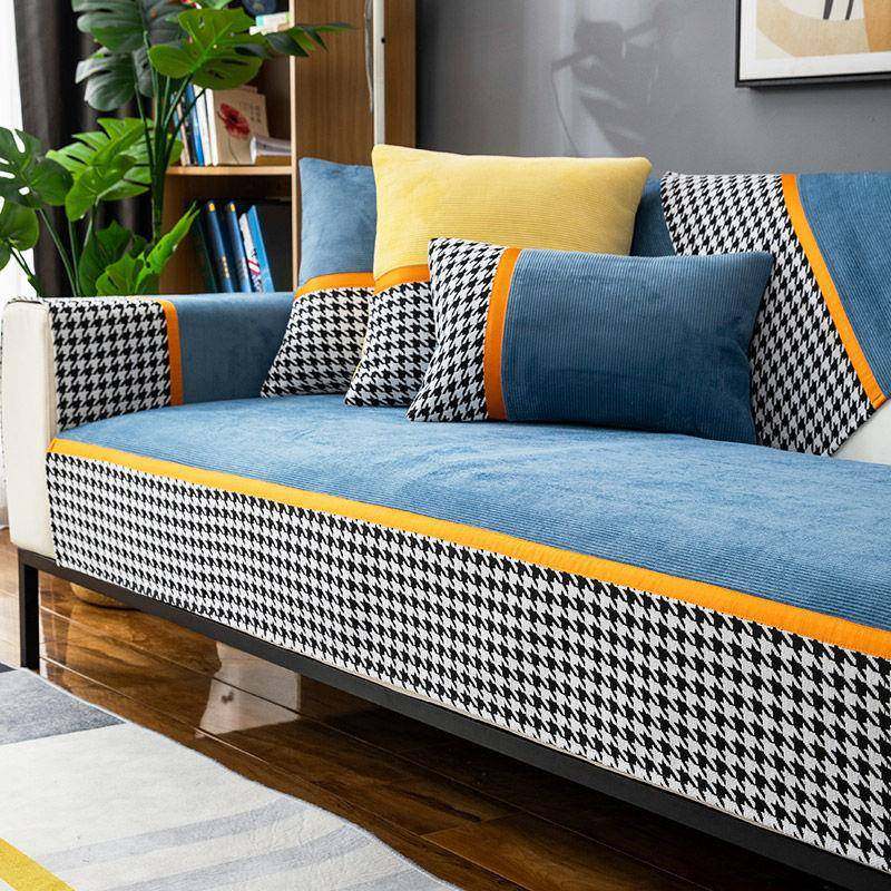 直发千鸟格沙发垫四季通用坐垫防滑高档北欧风沙发套罩盖布巾,居家布艺,沙发套,淘宝优惠券,粉丝福利购,淘宝优惠卷