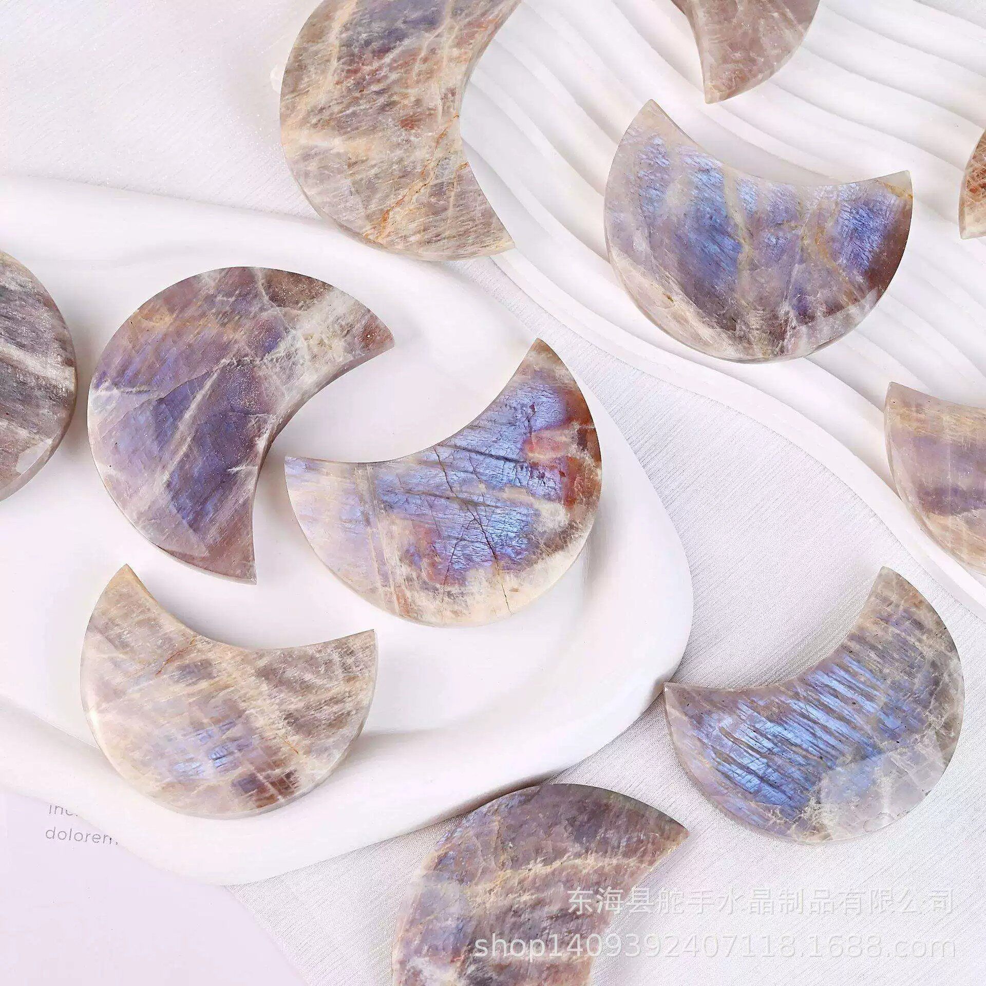 天然月光月亮摆件蓝月光石原石手把件家居装饰水晶工艺品摆件