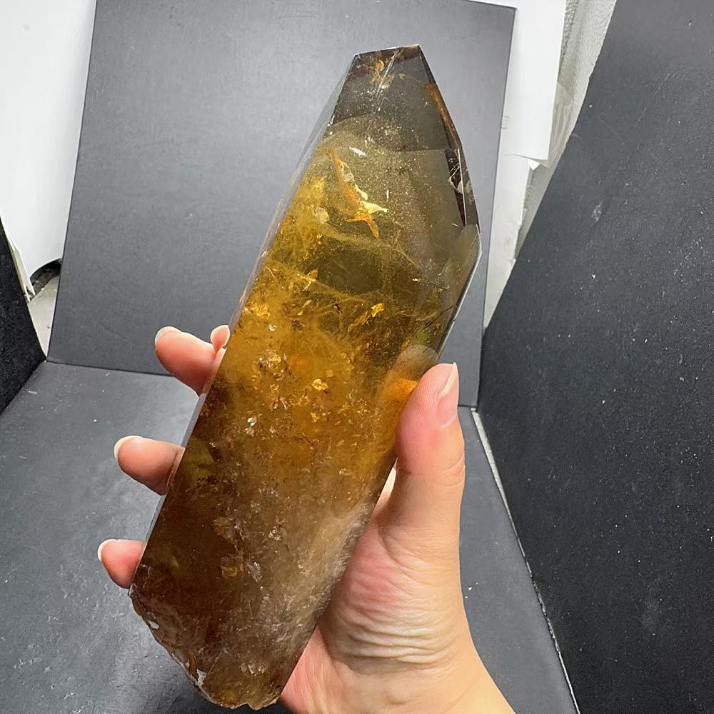 蓝针水晶 红针水晶 天然白水晶球原石打磨
