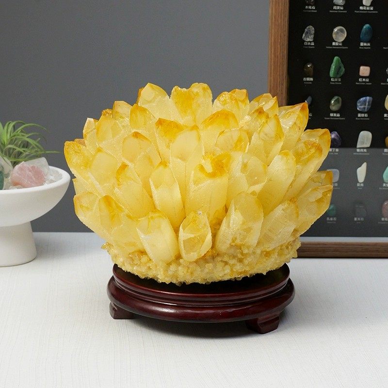 天然水晶簇花摆件消磁观赏矿石标本家居客厅办公室装饰开业礼物