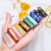 东海天然水晶柱粉水晶紫水晶黄水晶柱水晶原石矿标套盒装 饰品摆件