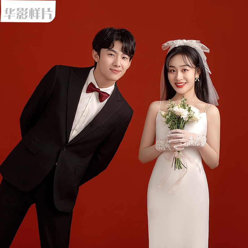 2023影楼展会红色红底主题婚纱照情侣照样片样版S777
