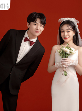 2023影楼展会红色红底主题婚纱照情侣照样片样版S777