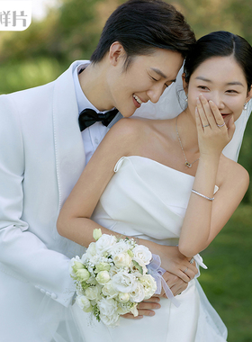 2022影楼工作室新款高端森系外景草坪婚纱照样片样照S747