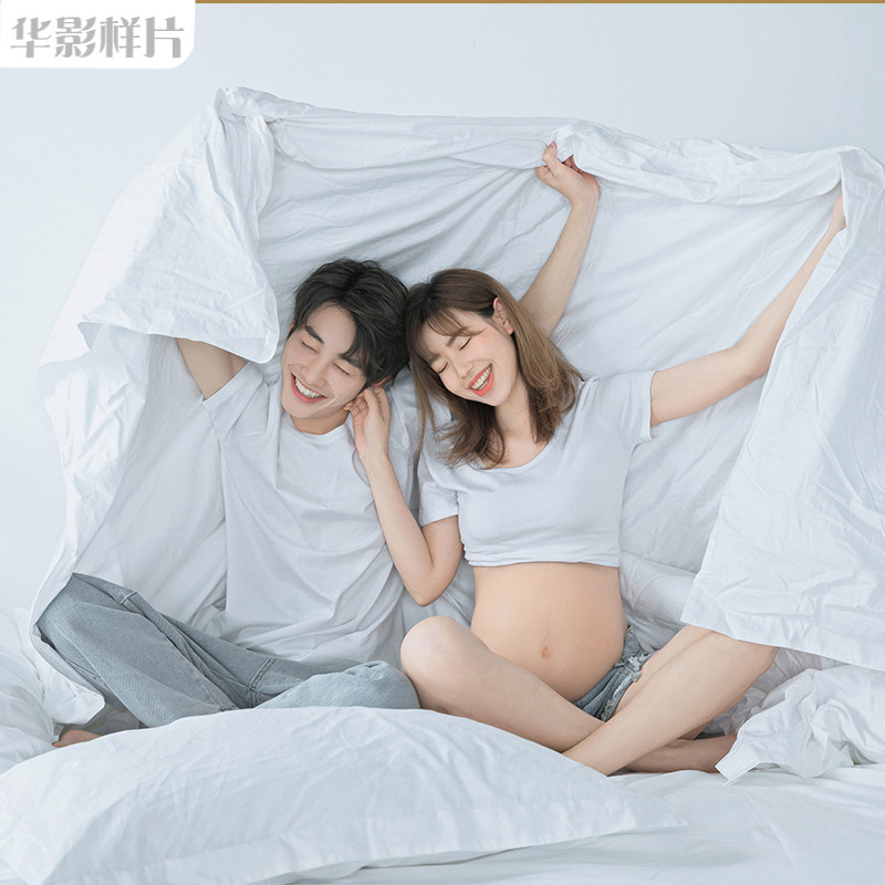 影楼室内简约孕妇照样片加老公妈咪照样片样版客样照S30