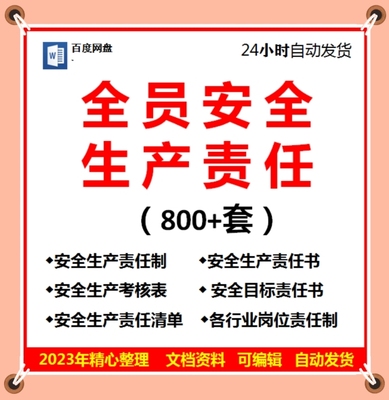 2024年全员安全生产责任书岗位安全责任清单范本责任制标准模板