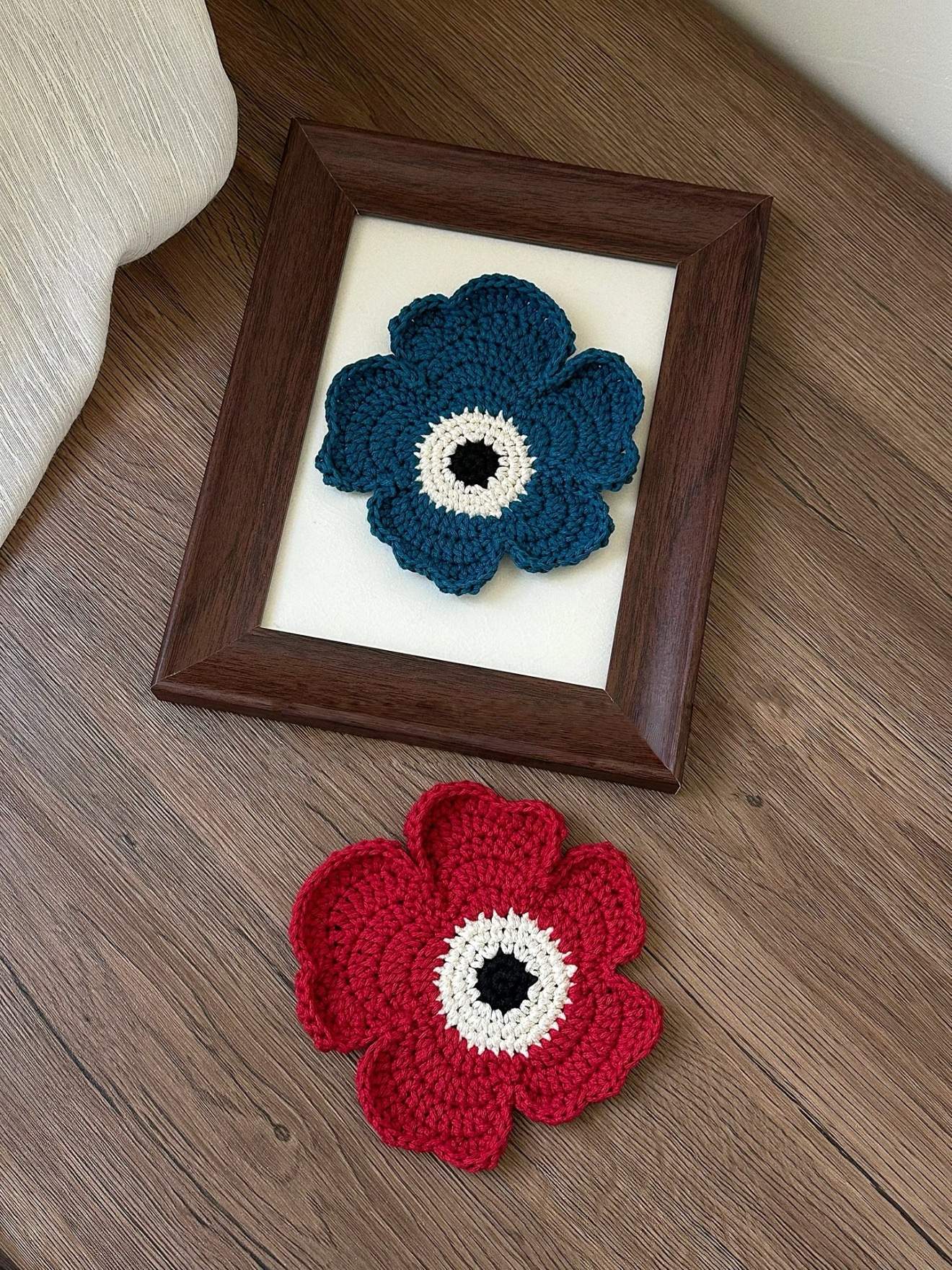 手工钩织diy花朵杯垫毛线钩针材料包自制可爱小花杯垫送闺蜜礼物