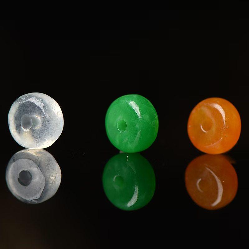 翡翠三彩色玉髓隔片约4*8mm