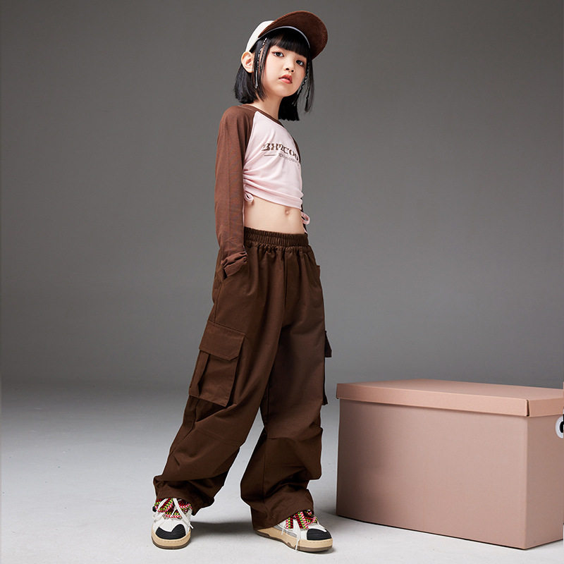 女童爵士舞服装儿童演出服jazz女孩走秀表演服练功服街舞潮酷时髦