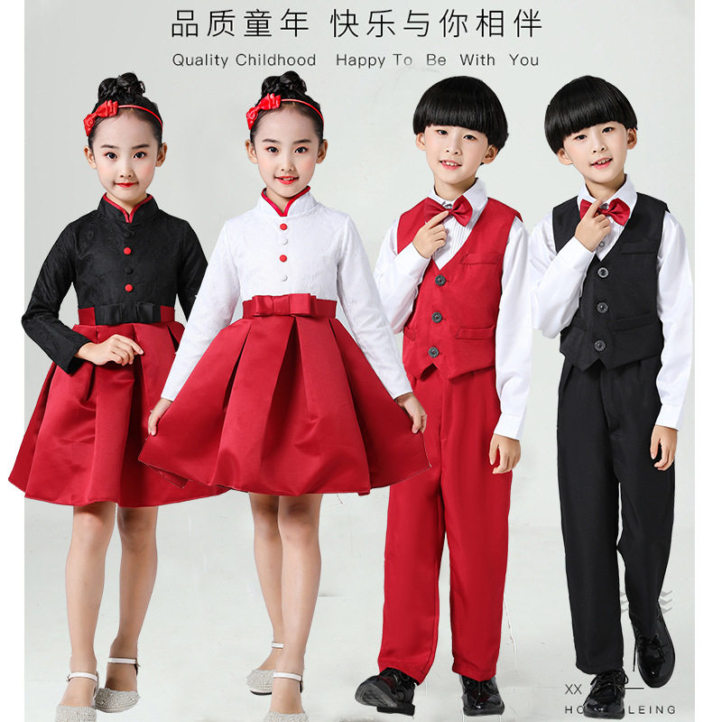 男女童十一国庆演出儿童西装礼服幼儿园大合唱表演服小学生朗诵