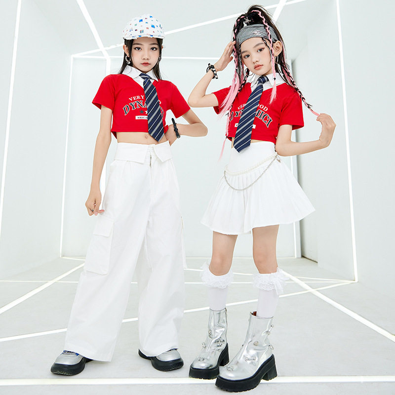 爵士舞服装女童夏季套装嘻哈hiphop时髦儿童炸街舞jazz表演出潮服