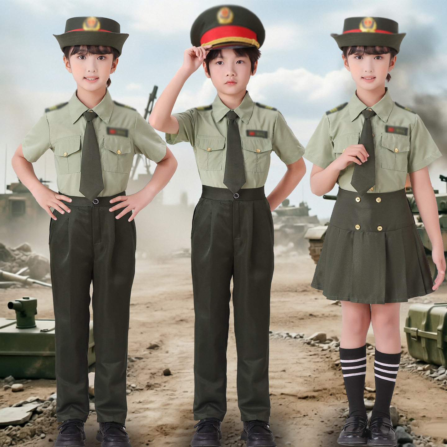 儿童运动会演出服套装男女童机长飞行员制服中小学生仪仗队表演服