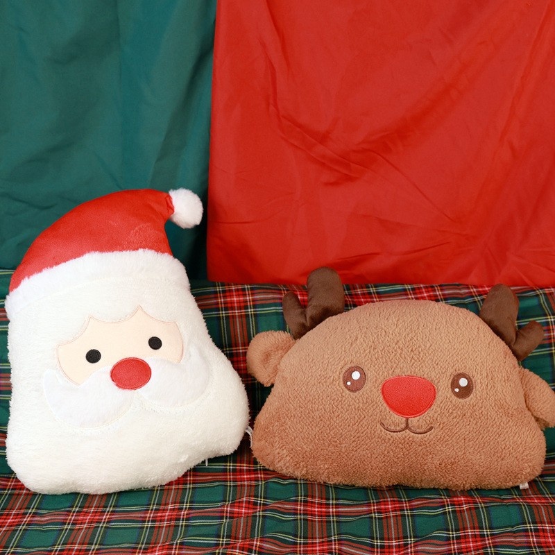 可爱圣诞老人公仔毛绒玩具麋鹿抱枕创意沙发靠垫圣诞节礼物圣诞